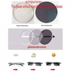 Square Fashion Vintage Men's Business Myopia Sun Photochromic Lens Metal Half Frame Optical Nearsighted Glasses - CJ193LOC8UG...