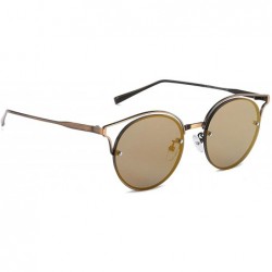 Oval Vintage Classic Retro Round Sunglasses for Unisex Metal AC UV 400 Protection Sunglasses - Gold - C218SARUUW7 $27.67