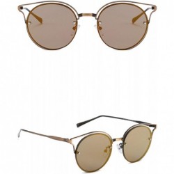 Oval Vintage Classic Retro Round Sunglasses for Unisex Metal AC UV 400 Protection Sunglasses - Gold - C218SARUUW7 $27.67