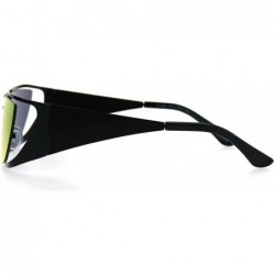 Shield Shield Gothic Robotic Funky Disco Metal Rim Color Mirror Sunglasses - Orange - CL185KLQ95Z $8.21