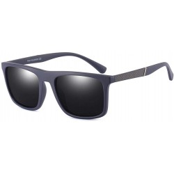 Square Polarized TR90 Sunglasses Men Male Sun Glasses Square Ultralight - Dark Blue - CG18M4DSD8Z $22.64
