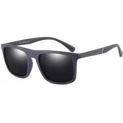 Square Polarized TR90 Sunglasses Men Male Sun Glasses Square Ultralight - Dark Blue - CG18M4DSD8Z $14.90