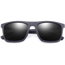 Square Polarized TR90 Sunglasses Men Male Sun Glasses Square Ultralight - Dark Blue - CG18M4DSD8Z $14.90