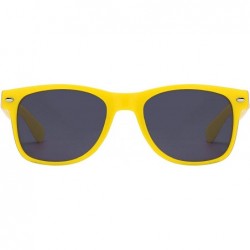 Square 80's Style Classic Vintage Sunglasses Colored Frame Uv Protection for Mens or Womens - 1 Smoke Lens Yellow - CG11QTGWS...