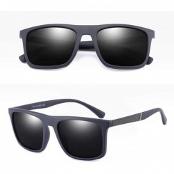 Square Polarized TR90 Sunglasses Men Male Sun Glasses Square Ultralight - Dark Blue - CG18M4DSD8Z $14.90