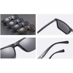 Square Polarized TR90 Sunglasses Men Male Sun Glasses Square Ultralight - Dark Blue - CG18M4DSD8Z $14.90