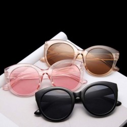 Cat Eye Summer Cat Eye Round Sunglasses Women Brand Designer Transparent Shades Sun Glasses Female Cool Color UV400 - CR18W77...