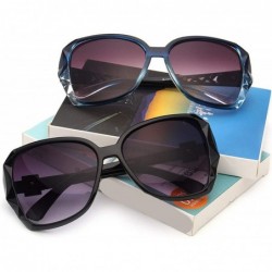 Oversized Vintage Big Frame Sunglasses Women Gradient Lens Driving Sun Glasses UV400 Oculos De Sol Feminino - Blue Gray - CM1...