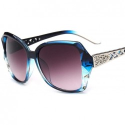 Oversized Vintage Big Frame Sunglasses Women Gradient Lens Driving Sun Glasses UV400 Oculos De Sol Feminino - Blue Gray - CM1...