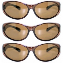 Sport Womens Polarized Fit Over Glasses Sunglasses Oval Rectangular - Wear Over Prescription Eyeglasses - 3 Brown - C6194I5KQ...