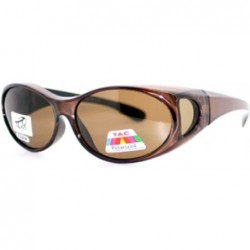 Sport Womens Polarized Fit Over Glasses Sunglasses Oval Rectangular - Wear Over Prescription Eyeglasses - 3 Brown - C6194I5KQ...