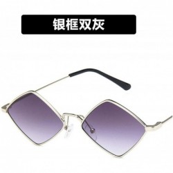 Aviator Fashion Retro Polygon Sunglasses Women Luxury Vintage Big Metal Frame Red Mirrors Square Sun Glasses Eyewear - 12 - C...