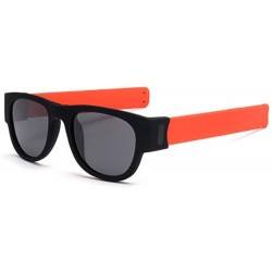 Sport 1 Foldable Anti-UV Polarized Slap Bracelet Bendable Mirror Legs Sunglasses Fashion Beach Sports Travel - Orange - CL197...
