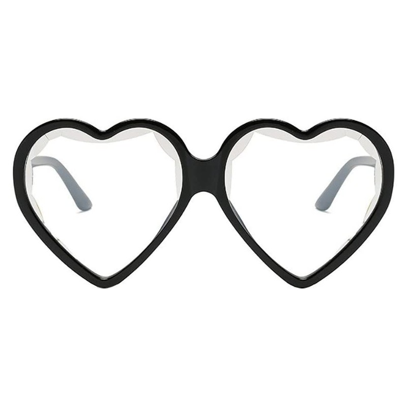 Square Heart Shape Sunglasses Big Frame Sunglasses Eyewear Retro Unisex Fashion Vintage Sunglasses (H) - H - C218R3RLRNU $12.63