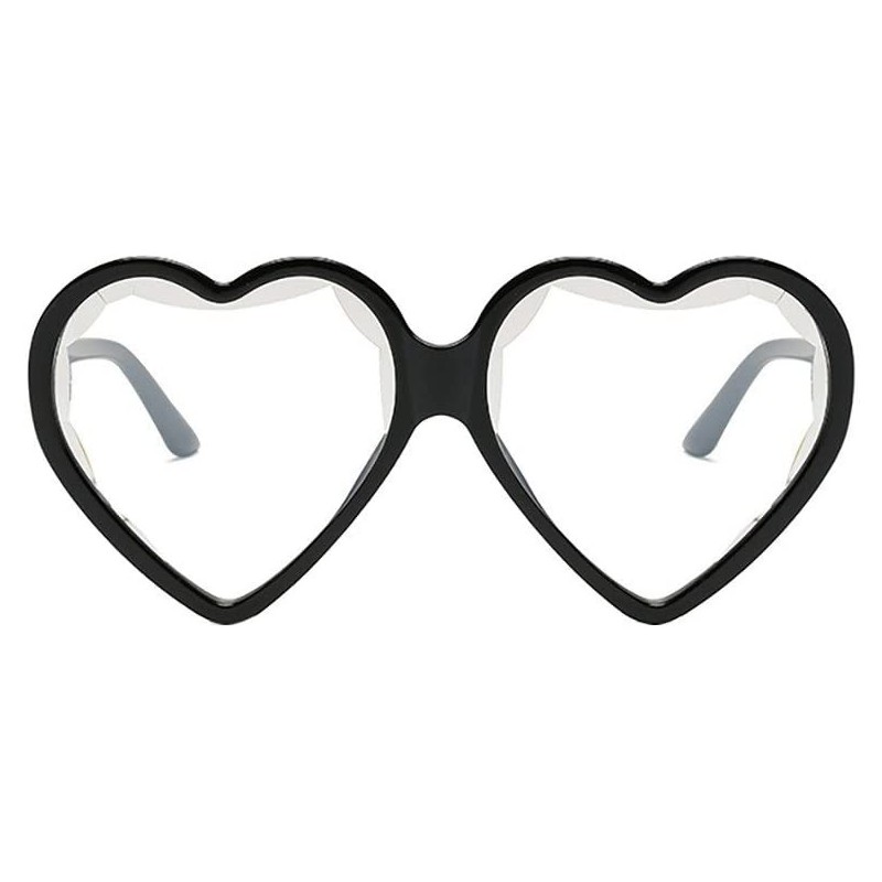 Square Heart Shape Sunglasses Big Frame Sunglasses Eyewear Retro Unisex Fashion Vintage Sunglasses (H) - H - C218R3RLRNU $12.63