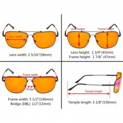 Aviator Blue Blocking Orange Tinted Bifocal Glasses for Reading Computer Screen Men Bendable Titanium - 1801-silver - CI18ZGW...