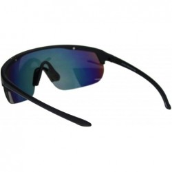 Goggle Shield Goggle Style Sunglasses Oversized Half Rim Sporty Mirrored Lens UV 400 - CA18U9D0OOC $12.36