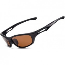 Sport Polarized Sports Sunglasses Tr90 Durable Glasses for Men Cycling Golf Man - Brown Lens/Matte Black Frame - CN1880EHZKH ...
