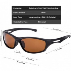 Sport Polarized Sports Sunglasses Tr90 Durable Glasses for Men Cycling Golf Man - Brown Lens/Matte Black Frame - CN1880EHZKH ...