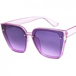 Square Unisex Sunglasses Fashion Bright Black Grey Drive Holiday Square Non-Polarized UV400 - Purple - C118RKH2DHO $11.59