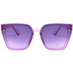 Square Unisex Sunglasses Fashion Bright Black Grey Drive Holiday Square Non-Polarized UV400 - Purple - C118RKH2DHO $11.59