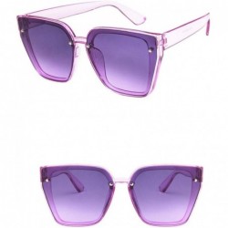 Square Unisex Sunglasses Fashion Bright Black Grey Drive Holiday Square Non-Polarized UV400 - Purple - C118RKH2DHO $11.59