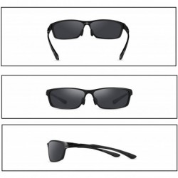 Square Polarized Sunglasses for Men and Women - Al-Mg Metal Frame Ultra Light 100% UV Blocking Sports Sun glasses - CF194SRT2...