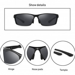Square Polarized Sunglasses for Men and Women - Al-Mg Metal Frame Ultra Light 100% UV Blocking Sports Sun glasses - CF194SRT2...