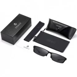 Square Polarized Sunglasses for Men and Women - Al-Mg Metal Frame Ultra Light 100% UV Blocking Sports Sun glasses - CF194SRT2...