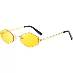 Rimless Sunglasses for Men Women Vintage Glasses Retro Sunglasses Eyewear Metal Sunglasses Party Favors - E - CN18QO3GZ8Y $14.97
