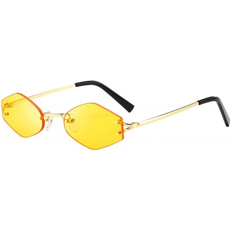 Rimless Sunglasses for Men Women Vintage Glasses Retro Sunglasses Eyewear Metal Sunglasses Party Favors - E - CN18QO3GZ8Y $6.79