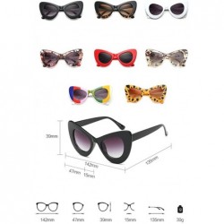 Oversized Womens Cat Eye Retro Eyewear Oversized Bold Rim Round Cateye Sunglasses - Yellow Leopard Gradient Tea - CO18E0GZTCO...