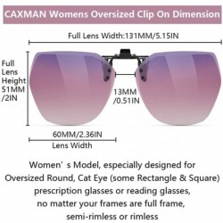 Square Polarized Clip On Sunglasses for Women Over Prescription Glasses Oversized - CS190N4LEWS $19.13