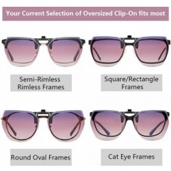 Square Polarized Clip On Sunglasses for Women Over Prescription Glasses Oversized - CS190N4LEWS $19.13