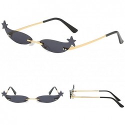 Oversized Fashion Man Women Irregular Shape Sunglasses Glasses Vintage Retro Style 2019 Fashion - B - CX18TK8KD4A $7.59