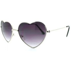 Aviator Small Thin Metal Heart Shaped Frame Cupid Sunglasses (Silver Smoke) - CH11C9D9HC5 $7.27