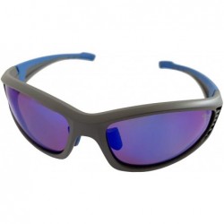 Sport Polarized Sunglasses Protection Driving - Matt Grey+blue - CX19C4T4K3T $19.87