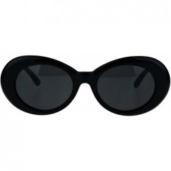 Oval Womens Oval Cateye Sunglasse Stylish Vintage Fashion Eyewear UV 400 - Black - C218H4K0WU5 $10.12