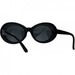 Oval Womens Oval Cateye Sunglasse Stylish Vintage Fashion Eyewear UV 400 - Black - C218H4K0WU5 $10.12