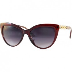 Oversized Rhinestone Jewel CutOut Metal Temple Gradient Lens CatEye Sunglasses A231 - Red Black - CC18IHN4NIA $22.72