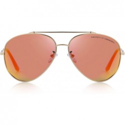 Aviator Polarized sun glasses fashion men Metal Frame Unisex Sunglasses S8805 - Red - CS18D5WOQ3G $14.21