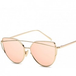 Aviator New Fashion Cat Eye Sunglasses Women Luxury Brand Design Mirror Lens C17 - C16 - CS18YKU6CHA $11.58