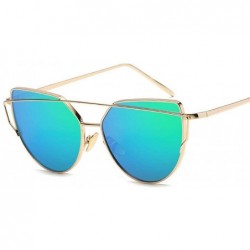 Aviator New Fashion Cat Eye Sunglasses Women Luxury Brand Design Mirror Lens C17 - C16 - CS18YKU6CHA $11.58