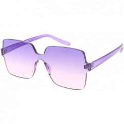 Square Frameless Squared Frame 80s Fashion Aviator Sunglasses - Purple - C418U9KX56N $8.33