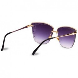 Aviator Half frame sunglasses female 2019 new sunglasses - ladies carved frameless sunglasses - E - CX18SMSEZS8 $47.62