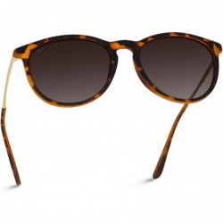 Oval Round Retro Polarized Lens Classic Sunglasses for Women - Tortoise Frame/Brown Lens - CE18M5A8DDI $48.57