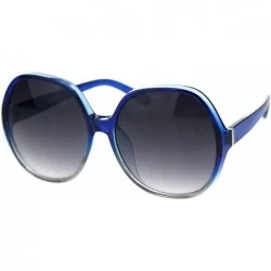 Round Oversized Round Sunglasses Womens Vintage Fashion Ombre Translucent Colors - Blue - CT18X4L8HQZ $21.71
