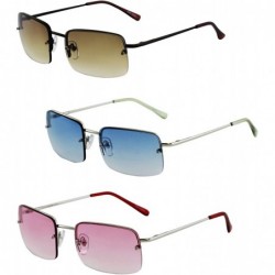 Rectangular Minimalist Medium Rectangular Sunglasses Clear Eyewear Spring Hinge - CS196R3YK0R $29.58