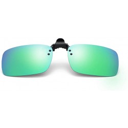 Square Polarized Clip-on Sunglasses Anti-Glare Driving Glasses for Prescription Glasses - Mint Green - C4193XI4AUK $8.07