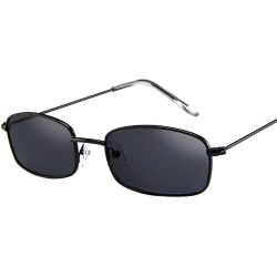 Square Women Vintage Glasses Square Shades Small Rectangular Frame Fashion Sunglasses - A - CF18ST2H0XW $19.17